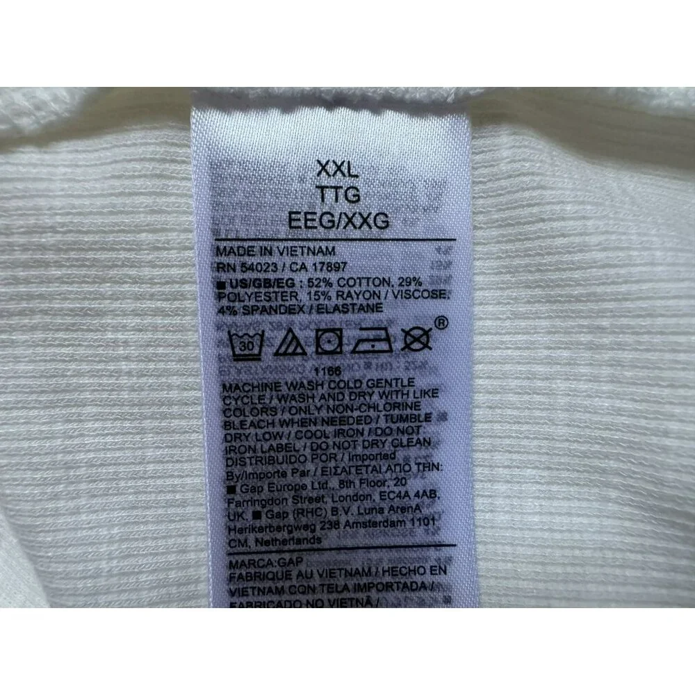 GAP Womens Essential Rib Off White Turtleneck Pullover Long Sleeve Top XXL - Picture 7 of 8